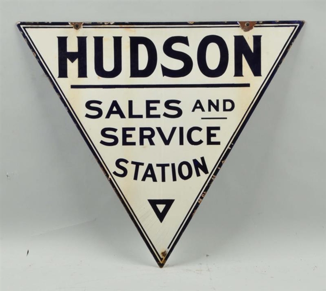 HUDSON SALES AND SERVICE STATION SIGN.            