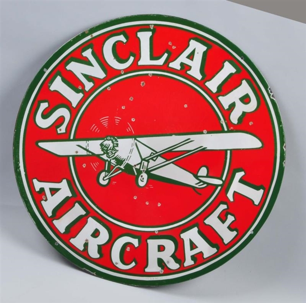 RARE SINCLAIR AIRCRAFT WITH PLANE GRAPHICS SIGN.  