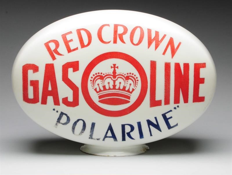 RED CROWN POLARINE GAS OPE MILKGLASS GLOBE BODY.  