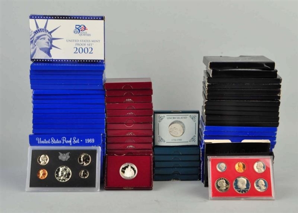LOT OF 70+: PROOF AND MINT SETS.                  