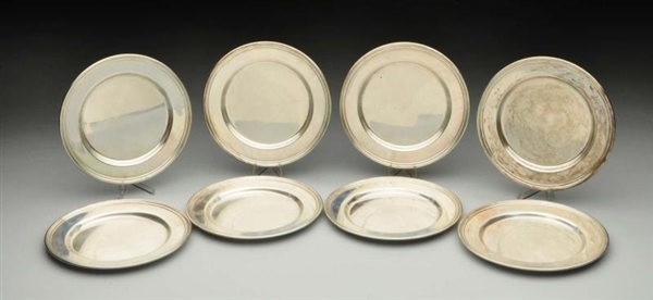 SET OF 8 STERLING BREAD & BUTTER PLATES           