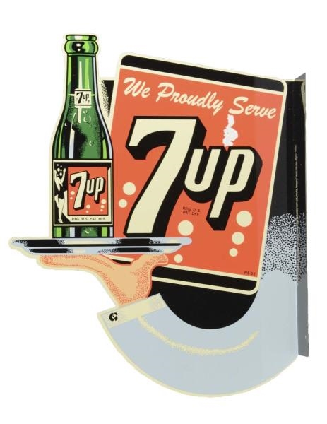 7UP CONTEMPORARY TIN FLANGE SIGN                  