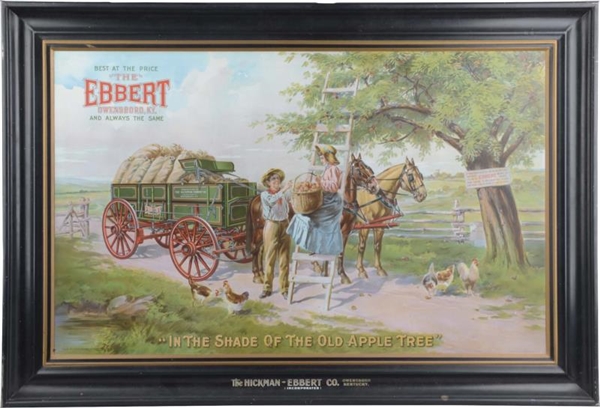 HICKMAN-EBBERT SELF FRAMED TIN ADVERTISING SIGN   