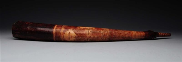 CARVED AFRICAN IVORY HORN.                        
