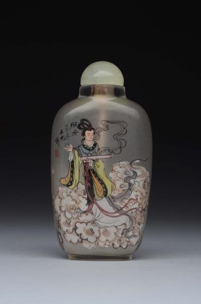 CHINESE REVERSE PAINTED SNUFF BOTTLE.             