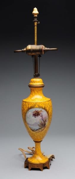 HAND PAINTED PORCELAIN LAMP.                      
