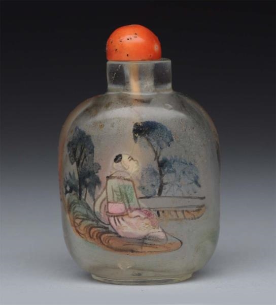 REVERSE PAINTED CHINESE SNUFF BOTTLE.             