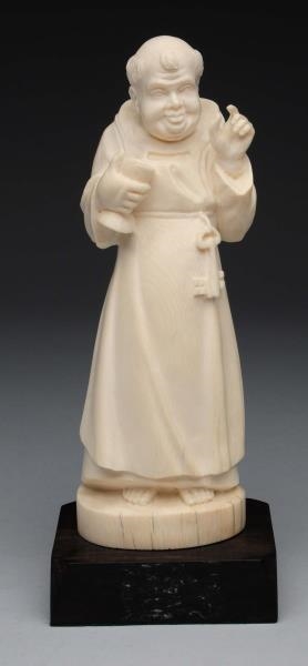 EUROPEAN CARVED IVORY MONK.                       