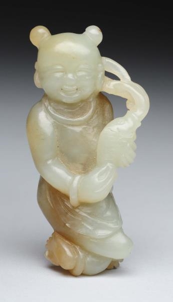CHINESE JADE CARVED WOMAN                         