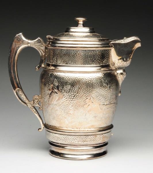 SILVER PLATED HOT WATER OR COFFEE JUG.            
