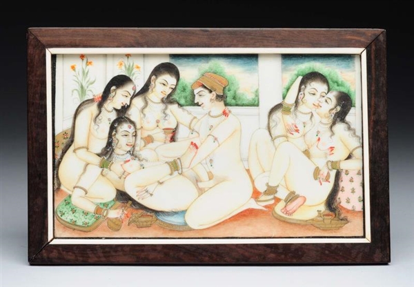 EROTIC INDIAN PAINTING ON IVORY                   