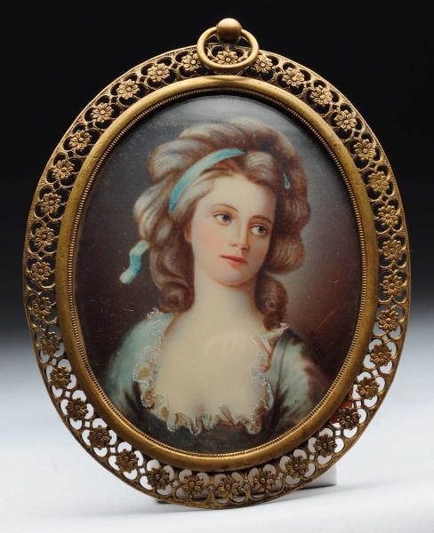 MINIATURE PORTRAIT OF A YOUNG WOMAN.              