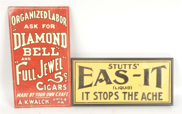 LOT OF 2: ADVERTISING TIN SIGNS.                  
