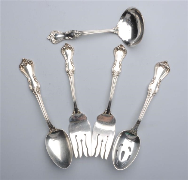 SET OF 5: REED & BARTON STERLING SERVING PIECES.  