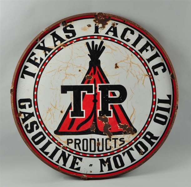 TEXAS PACIFIC GASOLINE MOTOR OIL T.P. PRODUCT SIGN