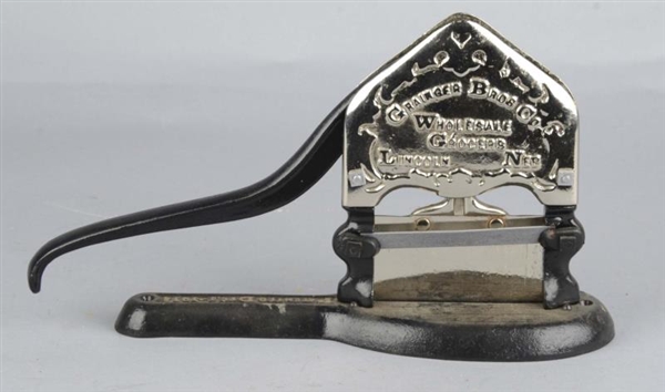 GRAINGER BROTHERS CAST IRON TOBACCO PLUG CUTTER   
