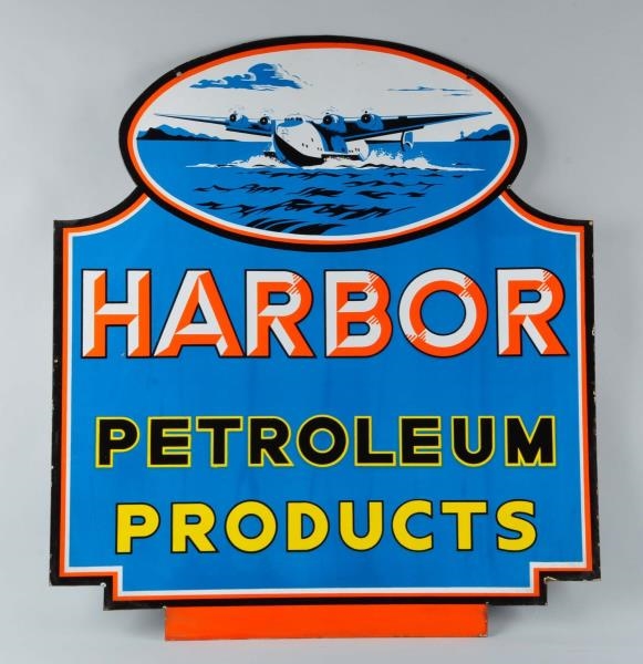 HARBOR PETROLEUM PRODUCTS WITH SEAPLANE LOGO SIGN.
