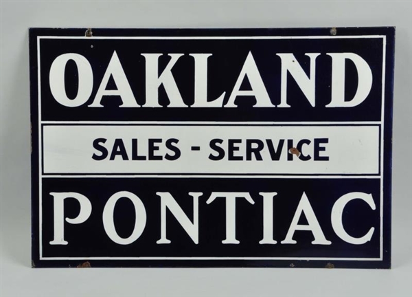 OAKLAND PONTIAC SALES-SERVICE SIGN.               