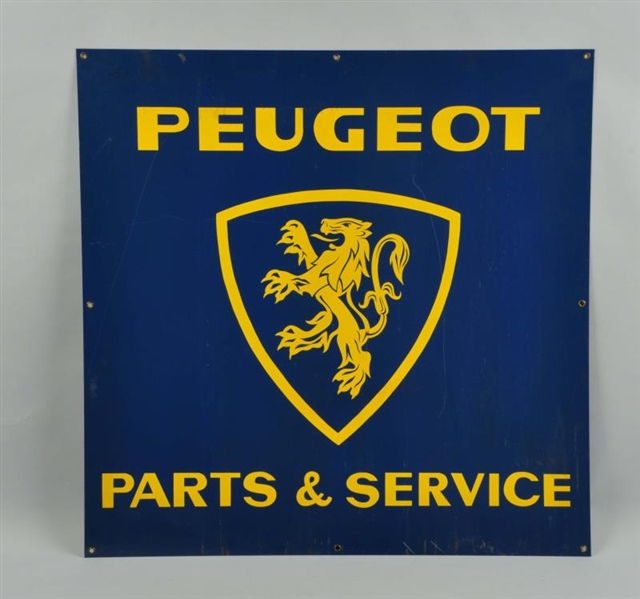 PEUGEOT PARTS & SERVICE WITH LOGO SIGN.           