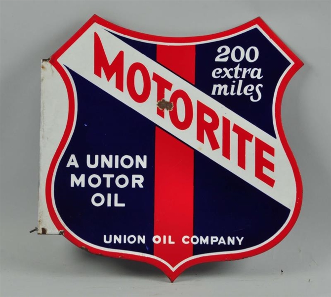 MOTORITE "200 EXTRA MILES" UNION OIL COMPANY SIGN.