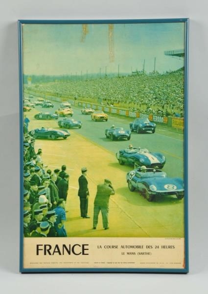 FRENCH TOURISM POSTER OF LEMANS CAR RACE.         