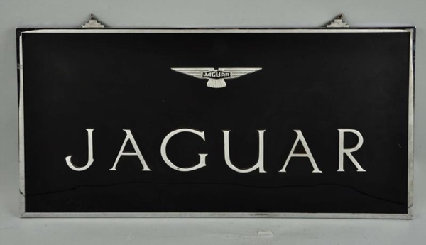 JAGUAR WITH LOGO STAINLESS STEEL & PLASTIC SIGN.  