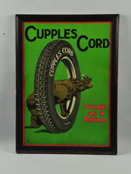 CUPPLES CORD "TOUGH AS A RHINO" SST EMBOSSED SIGN.