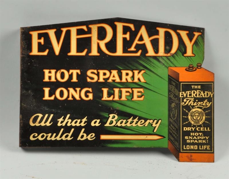 EVEREADY HOT SPARK LONG LIFE DRY CELL BATTERY SIGN