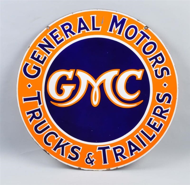 GMC GENERAL MOTORS TRUCKS & TRAILERS DSP SIGN.    