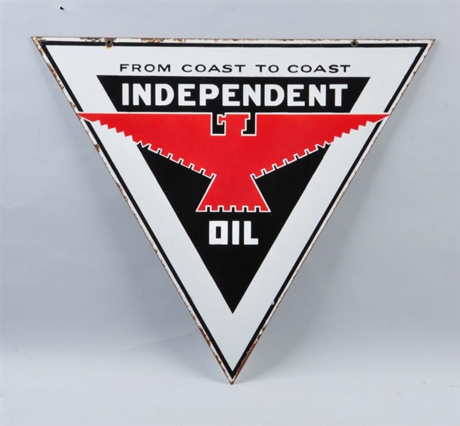INDEPENDENT OIL DSP TRIANGLE SIGN.                