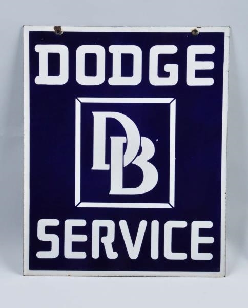 DODGE SERVICE DOUBLE SIDED PORCELAIN SIGN.        