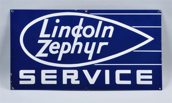 LINCOLN ZEPHYR SERVICE SINGLE SIDED PORCELAIN SIGN