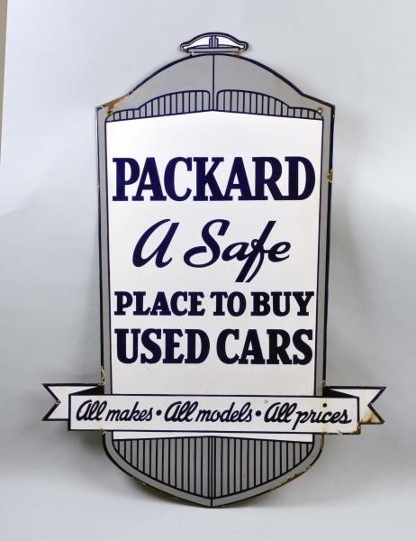 SUPER RARE PACKARD DOUBLE SIDED PORCELAIN SIGN.   