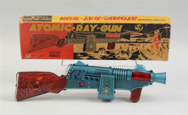 JAPANESE TIN LITHO ATOMIC RAY-GUN IN BOX          