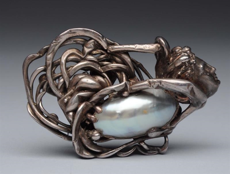 MOTHER OF PEARL & SILVER SCULPTURE.               