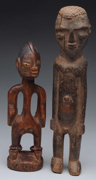 LOT OF 2: CARVED TRIBAL FIGURES.                  