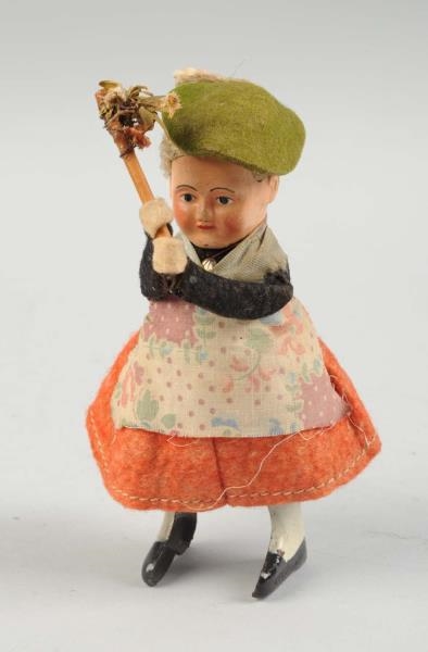 HARD TO FIND GERMAN SCHUCO WIND UP GIRL WITH STICK