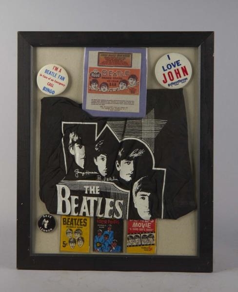 THE BEATLES MEMORABILIA IN FRAME                  