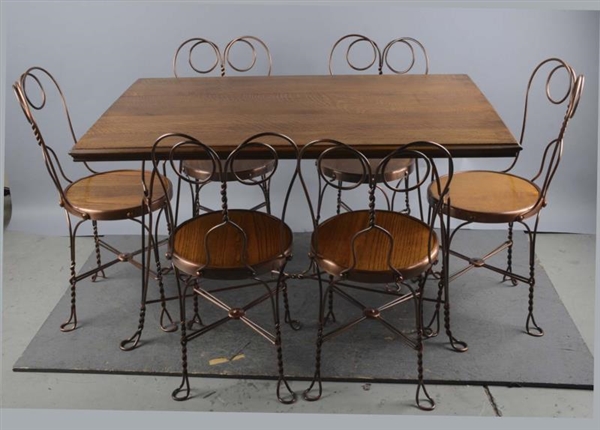 TWISTED IRON ICE CREAM PARLOR CHAIR & TABLE SET   