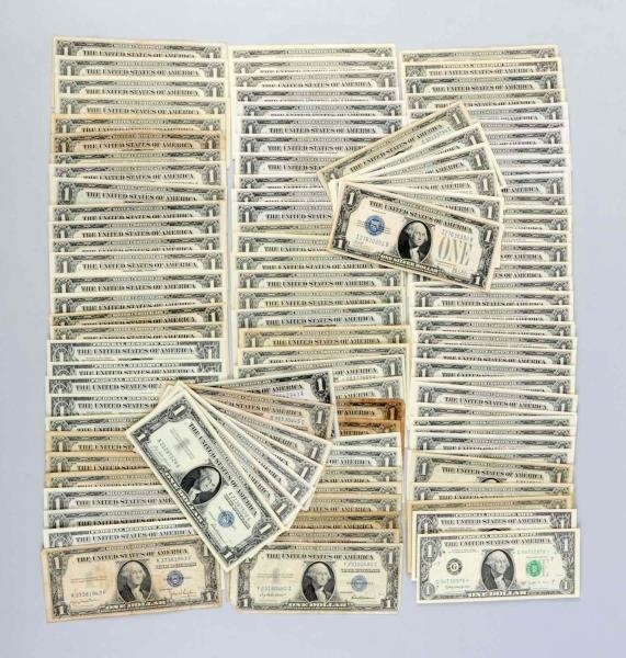 LOT OF 100: $1 SILVER CERTIFICATES.               