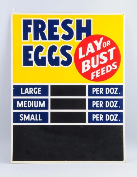 LAY OR BUST FEEDS ADVERTISING CHALK BOARD.        