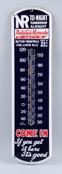 NATURES REMEDY ADVERTISING THERMOMETER .         