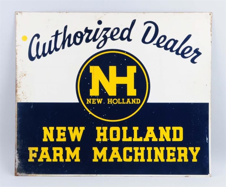NEW HOLLAND FARM MACHINERY ADVERTISING TIN SIGN.  