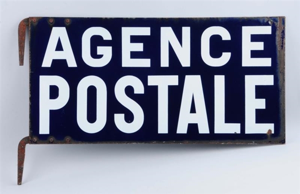 AGENCE POSTALE DOUBLE SIDED PORCELAIN SIGN.       
