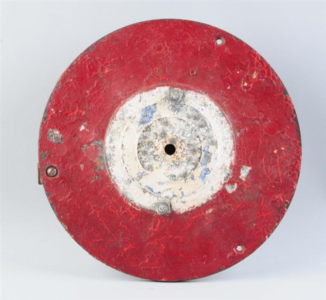 CAST IRON RED SHOOTING GALLERY TARGET.            