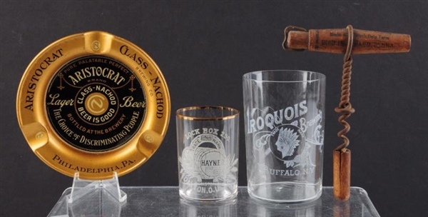 LOT OF 4: EARLY BEER ADVERTISING ITEMS.           