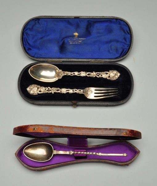 AN ENGLISH SILVER BOXED YOUTH SET                 