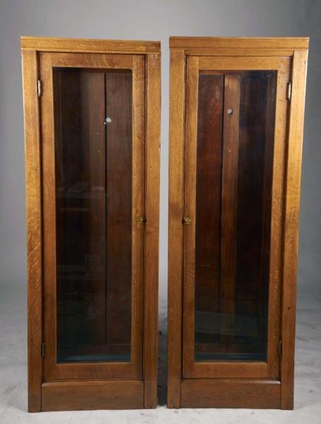 LOT OF 2: OAK DISPLAY CASES                       