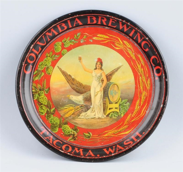 COLUMBIA BREWING CO. ADVERTISING TRAY.            
