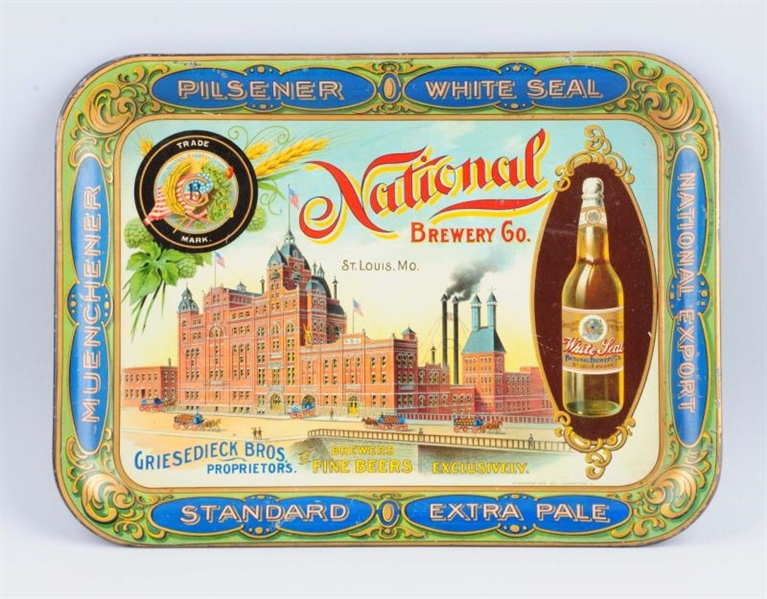 NATIONAL BREWING CO. ADVERTISING SERVING TRAY.    